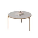 Ver imagem 2 de Mesa de Centro Redonda Pés Metálico Dourada Cleia Bali Off White