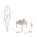 Ver imagem 3 de Mesa de Centro Redonda Pés Metálico Dourada Cleia Bali Off White