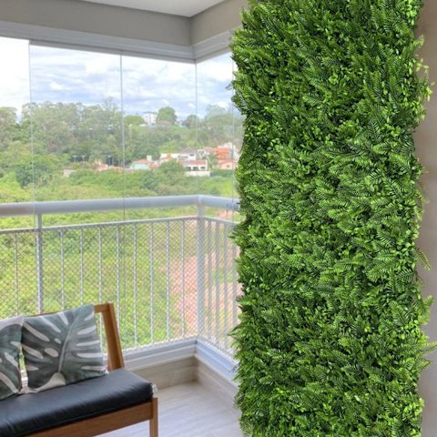 14 Placas para Parede Plantas Artificiais Jardim Vertical Exclusivo Cobertura Total Premium Realista