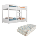 Ver imagem 2 de Beliche Flora com 2 Colchões Infantil D18 150x70x10 Impermeável Cor Branco