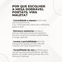 Ver imagem 7 de Mesa Maleta Dobrável Portátil 1,80m com Alça Navalha com Trava de Segurança
