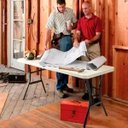 Ver imagem 3 de Mesa Maleta Dobrável Portátil 1,80m com Alça Navalha com Trava de Segurança