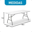 Ver imagem 5 de Mesa Maleta Dobrável Portátil 1,80m com Alça Navalha com Trava de Segurança