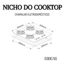 Ver imagem 6 de Cooktop Gás 4 Bocas Ultra Chama 127v/220v Preto