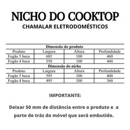 Cooktop Gás 4 Bocas Ultra Chama 127v/220v Preto - 7
