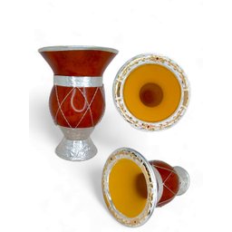 Cuia Chimarrão Aranha Em Prata E Ouro:Vermelho - 1