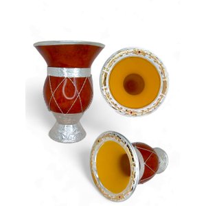 Cuia Chimarrão Aranha Em Prata E Ouro:Vermelho