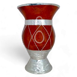 Cuia Chimarrão Aranha Em Prata E Ouro:Vermelho - 6