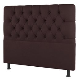 Cabeceira Cama Box Solteiro Nice 90cm Suede Marrom - Desk Design - 1
