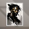 Quadro Arte Aquarela Homem Negro 24x18cm - com Vidro:moldura Preta - 2