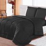 Kit Edredom Casal Queen Dupla Face 3 Peças Preto - 1
