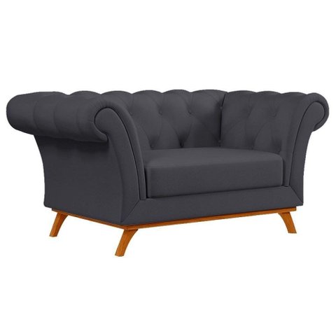 Sofá 150cm 1 Lugar Base Madeira C-03 Corano Cinza