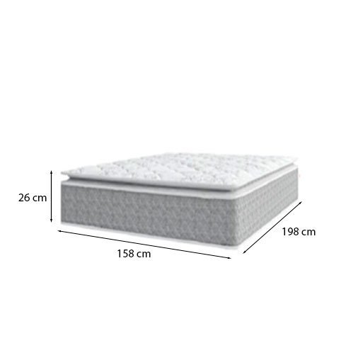 Cama Box Baú Queen 158 Tecido Sintético Branco com Colchão Nazar Molas Ensacadas com Pillow Top - Be - 2