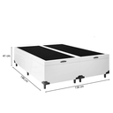Ver imagem 3 de Cama Box Baú Queen 158 Tecido Sintético Branco com Colchão Nazar Molas Ensacadas com Pillow Top - Be