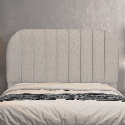Cabeceira Cama Box Queen Estofada Orgânica 160cm Alice W01 Linho Bege - Lyam Decor