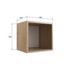 Nicho Cubo de Parede Favo de Mel 30cm - Natural/Branco - 4