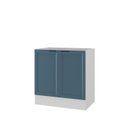 Ver imagem 2 de Balcão Planejado 2 Portas 80cm sem Tampo Soho CabeCasa MadeiraOriginals Branco/Azul