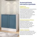 Ver imagem 7 de Balcão Planejado 2 Portas 80cm sem Tampo Soho CabeCasa MadeiraOriginals Branco/Azul