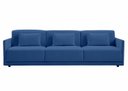 Ver imagem 1 de Sofá 3 Lugares King Size Revestimento em Sarja Azul, 2,52m