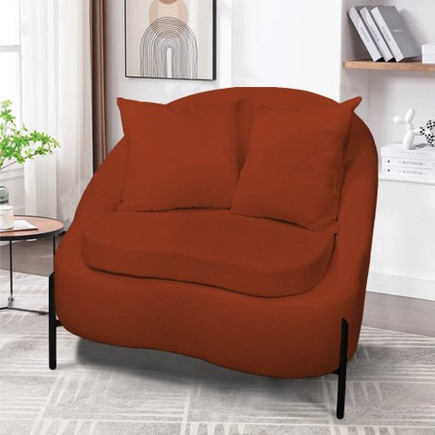 Poltrona Decorativa Orgânica Pé de Metal Preto Zaya Bouclê C05 - D’Rossi