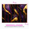 Papel de Parede Painel 3D Mármore Roxo Ouro Preto Revestimento 4M Pedra Requinte Auto Colante - 5