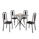 Ver imagem 2 de Conjunto Sala de Jantar com 4 Cadeiras Lívia Prata/Preto