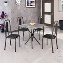 Ver imagem 1 de Conjunto Sala de Jantar com 4 Cadeiras Lívia Prata/Preto