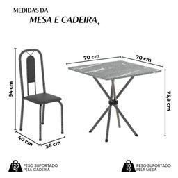 Conjunto Sala de Jantar com 4 Cadeiras Lívia - 3