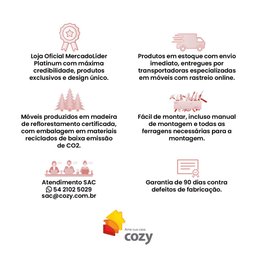 Estante Para Livros Ditália C/Kit Luz E-957 Cor:Preto - 9