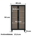 Ver imagem 5 de Estante Para Livros Ditália C/Kit Luz E-957 Cor:Preto
