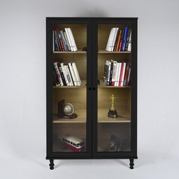 Estante Para Livros Ditália C/Kit Luz E-957 Cor:Preto - 1