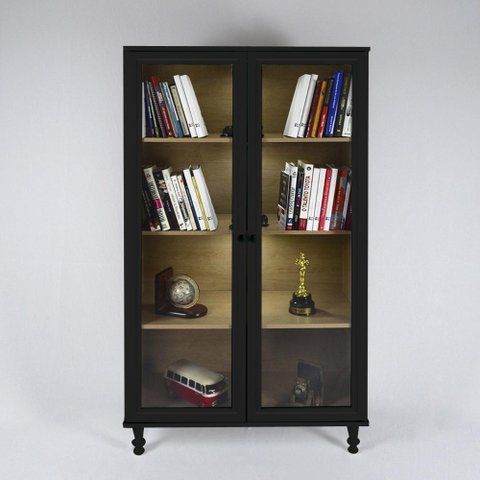 Estante Para Livros Ditália C/Kit Luz E-957 Cor:Preto