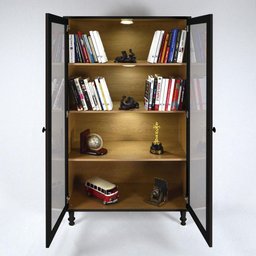 Estante Para Livros Ditália C/Kit Luz E-957 Cor:Preto - 2