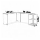 Ver imagem 4 de Kit Mesa L com Prateleira + Estante 4 Prateleiras