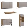 Cozinha Modulada Completa Jequitibá Quiditá 5 Peças Marrom Branco - 3