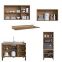 Ver imagem 4 de Cozinha Modulada Completa Jequitibá Quiditá 5 Peças Marrom Branco