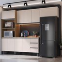 Ver imagem 2 de Cozinha Modulada Completa Jequitibá Quiditá 5 Peças Marrom Branco