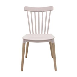 Kit 4 Cadeiras Janaína Midi Rivatti Polipropileno Nude Rose Base Madeira - 2