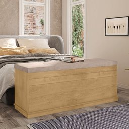 Recamier Baú para Quarto Casal Genova Cinamomo Pena - 1