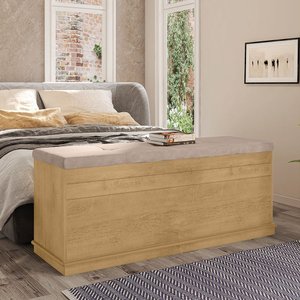 Recamier Baú para Quarto Casal Genova Cinamomo Pena