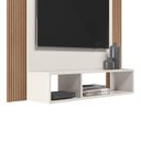 Ver imagem 2 de Painel Suspenso Para Tv 1,20x100 cm Off White Cristal/Ripado Madeira - FdECOR
