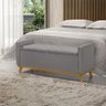 Banco Recamier Baú para Quarto Casal 100cm Linho com Base de Madeira Sofatec - 1