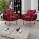 Ver imagem 1 de Kit 02 Poltronas Decorativas Opala Lux Sala Recepeção Marsala - Visan Estofados