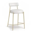 Ver imagem 7 de Banqueta Cozinha Alta com Encosto Industrial Champanhe Londres PU Branco D03 - D'Rossi