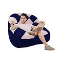 Ver imagem 2 de Poltrona Paloma Escritório Sala Pé Plástico Suede Azul Marinho e Suede Rosa Bebê - Dominic Decor
