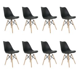 CONJUNTO 8 CADEIRAS SAARINEN PP PRETA - 1