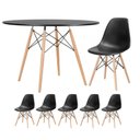 Ver imagem 1 de Mesa redonda Eames 120 cm + 5 cadeiras Eiffel DSW
