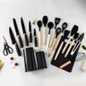 Kit Completo de Cozinha 19 Utensílios de Silicone e Madeira com Porta Talheres Oval - Preto - 5