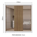 Ver imagem 4 de Guarda-roupa Casal 3 Portas de Correr com Espelhos 2 Gavetas Branco/rustic Sublime Madesa
