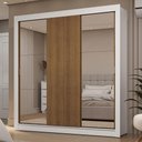 Ver imagem 1 de Guarda-roupa Casal 3 Portas de Correr com Espelhos 2 Gavetas Branco/rustic Sublime Madesa